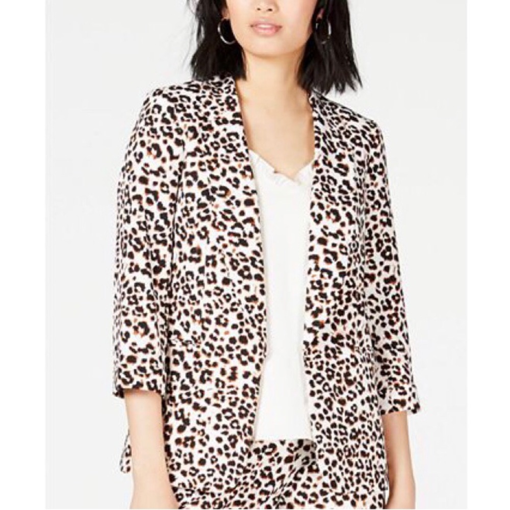 NWT Bar III Leopard-Print Jacket M